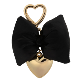 Black Bow/Gold heart chain