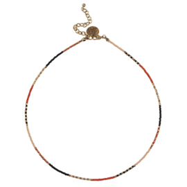 Happy Beads Necklace - Multicolor & Hot coral