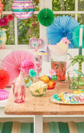 Rice - Kunststof Glas - Roze - Palm Tree Design
