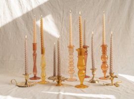 Spiral candles mixed earth colours (set/4)