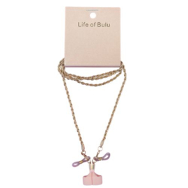 Sunglasses, Necklace & AirPods cords - Gold & Pink