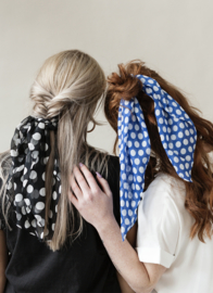 Hairscarf Cniffon Dots- Blue