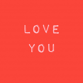 Forex tegeltje "Love You" (10 & 20 cm)