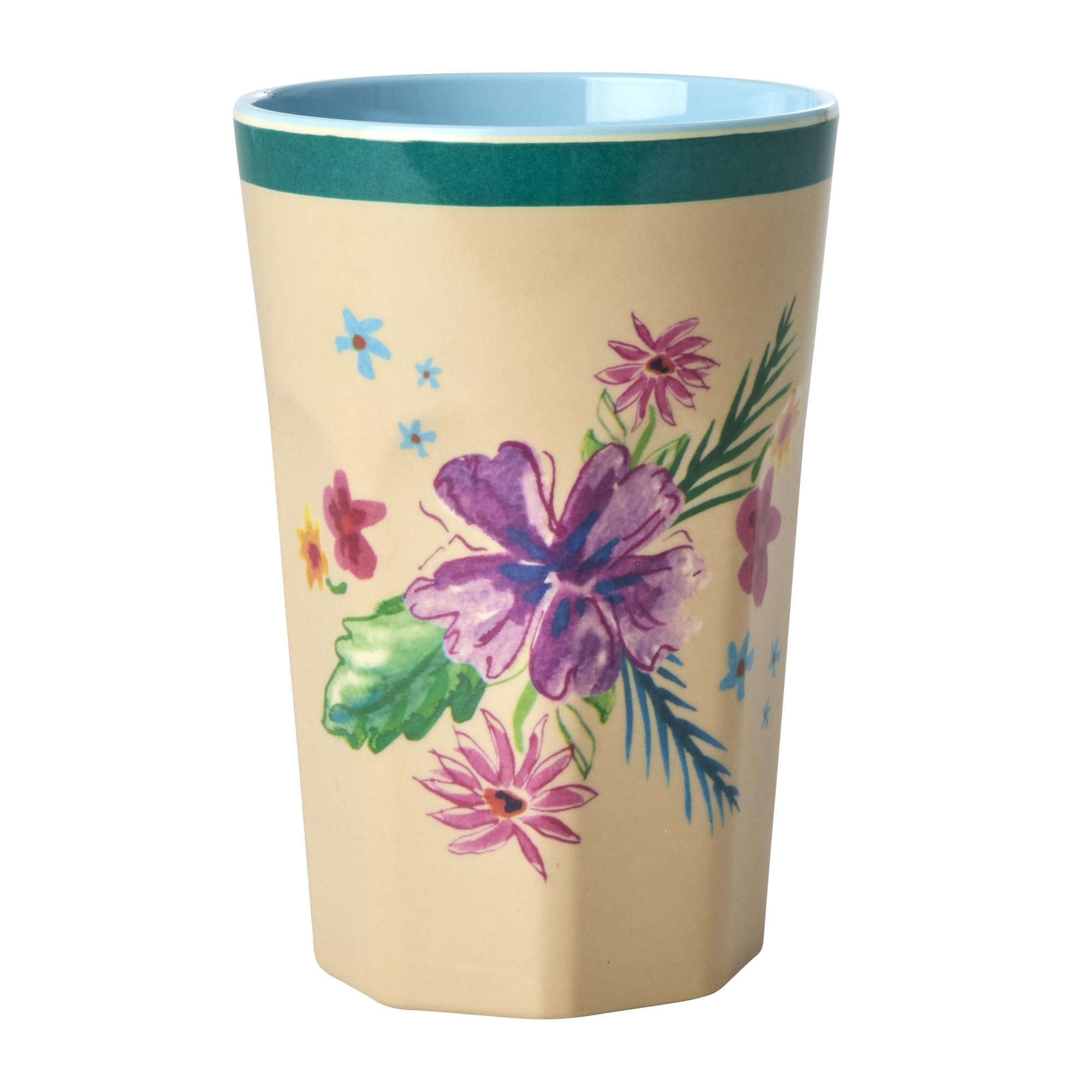Rice-Tall Cup - Cream - Arda Bloom Print