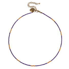 Happy Beads Necklace - Purple & Orange