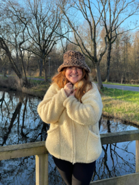 Faux fur bucket hat - Leopard