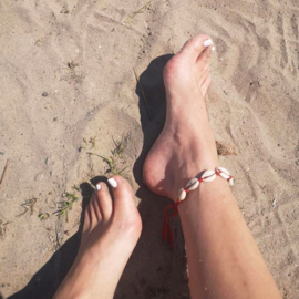 Big Shells Anklet - Red