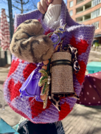 Bag Pouch Glitter with Leopard Scarf