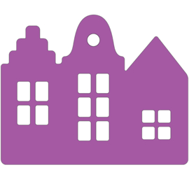 Forex Trapgevel Huisje - Purple 40 cm