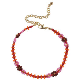 Anklet - Flower Pink/Orange