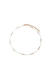 Happy Beads Necklace - WHITE & lila