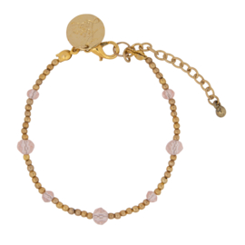 Happy Beads Bracelet -  Gold & Pink