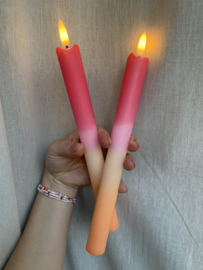 AIF LED Pillar Candle - Red / Orange (set of 2)