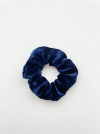 Fluffy "ribster" Velvet Scrunchie Dark Blue