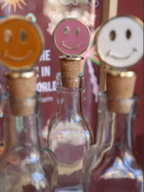 All The Luck In The World- Flessenstopper Messing Smiley Roze