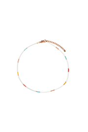 Happy Beads Necklace - MULTICOLOR & white