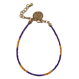 Happy Beads Bracelet - Purple & Orange