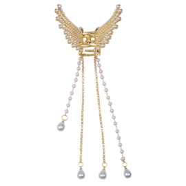 Spread your Wings- hairclip gold & pearls