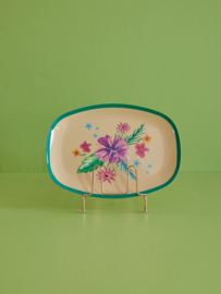 Rice -  Melamine Groot Rechthoekig Dinerbord -  Arda bloom print