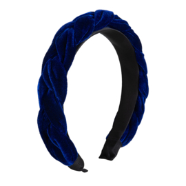 Velvet braided headband- Blue