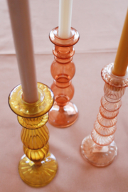 Classic glass candle holder Mustard