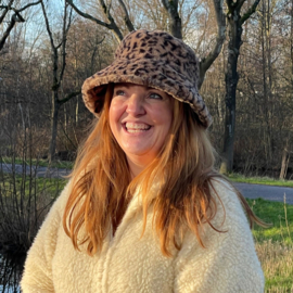 Faux fur bucket hat - Leopard