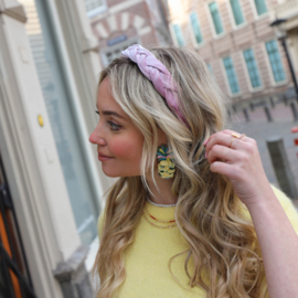Velvet braided headband- Lilac