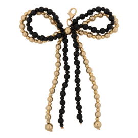 Pearl Bow chain - Black & Gold