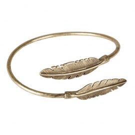 "Two feathers come together" Cuff-gold