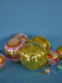 Rice - Groot Discobal - Goud/Roze/Oranje streep