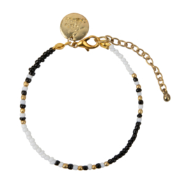 Happy Beads Bracelet - White & Black