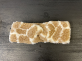 Wollen haarband volwassenen - Giraffe