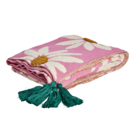 Rice - Katoen Deken - Roze (Bloem)