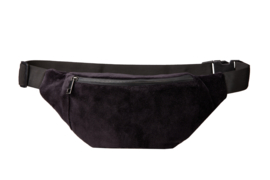 Bumbag "UNI" Black Velvet- Gun metal zipper