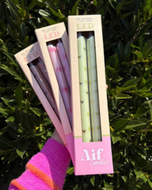 AIF LED Pillar Kaars - Smiley Pink (Set of 2)