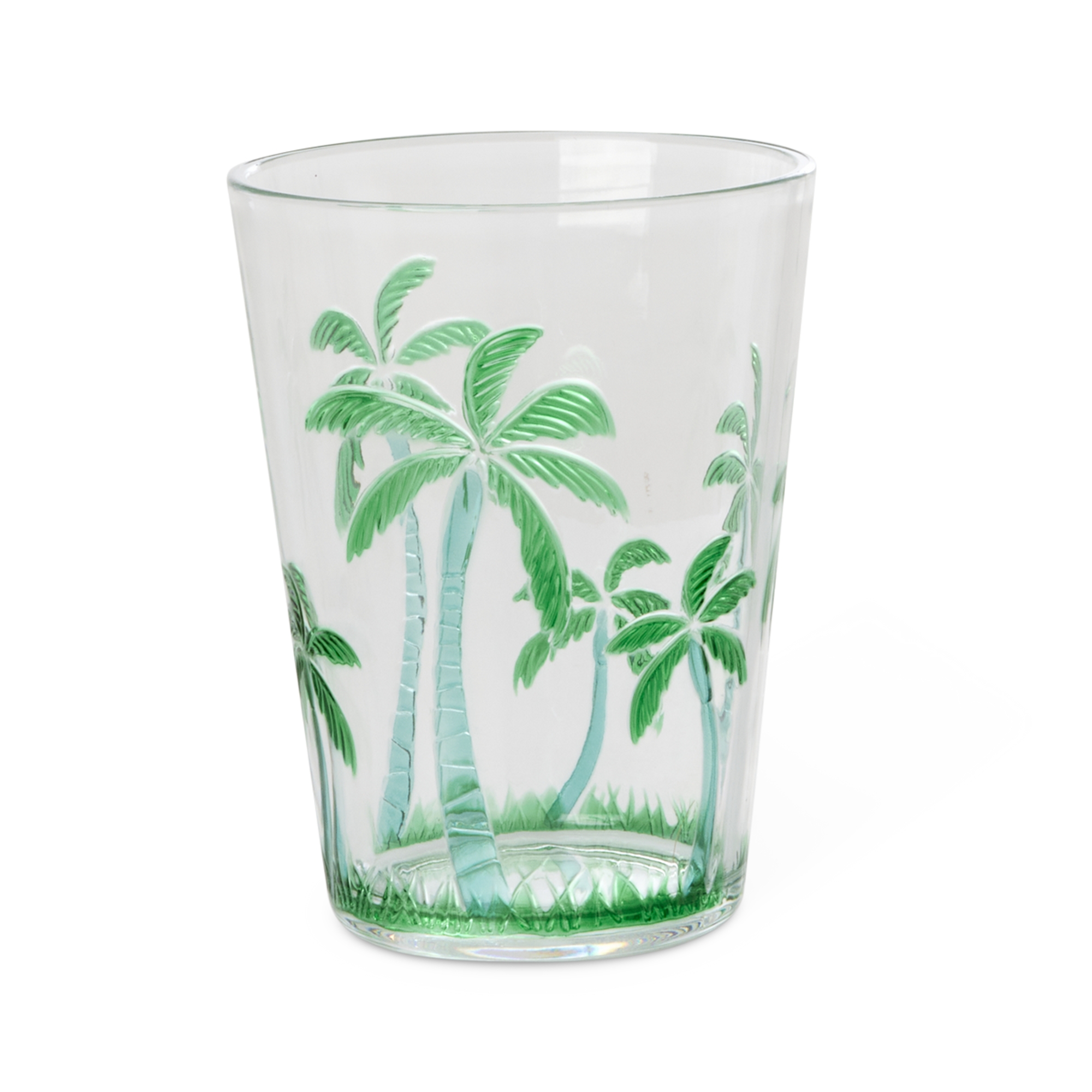 Rice- Acrylic Tumbler - White - Palm Tree Design