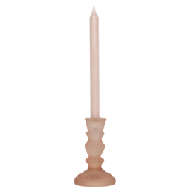 Frosted antique glass candle holder - blush