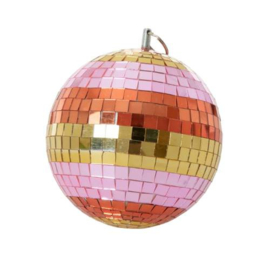 Rice - Middelgroot Discobal - Goud/Roze/Oranje streep