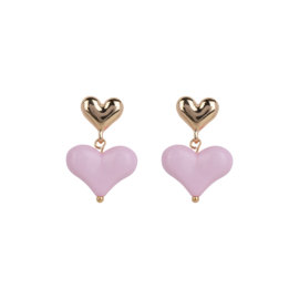 LUV Earrrings - Pink/ Gold