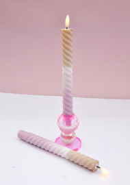 AIF LED Swirl Candle - Soft Purple (set of 2)