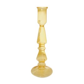 Glass candle holder Mustard