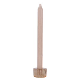Ribbed candle holder - blush