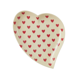 Rice - Melamine Hart Bord - Crème - Darling Hearts Print