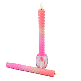 AIF LED Swirl Candle - Pink/ Orange (set of 2)