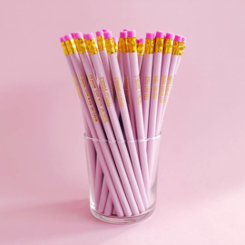 Pink Pencils with positive quotes - (set van 6)