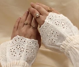 Sleeves Lace + Broderie flowers (set van 2)