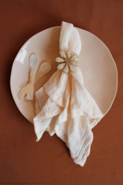 Beaded Daisy napkin ring set (4)