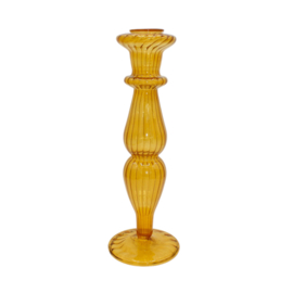Classic glass candle holder Mustard