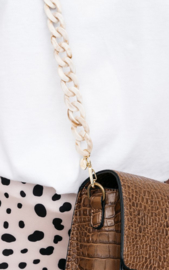 Marble Chain Bagbelt - Beige & Tortoise