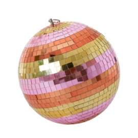 Rice - Groot Discobal - Goud/Roze/Oranje streep